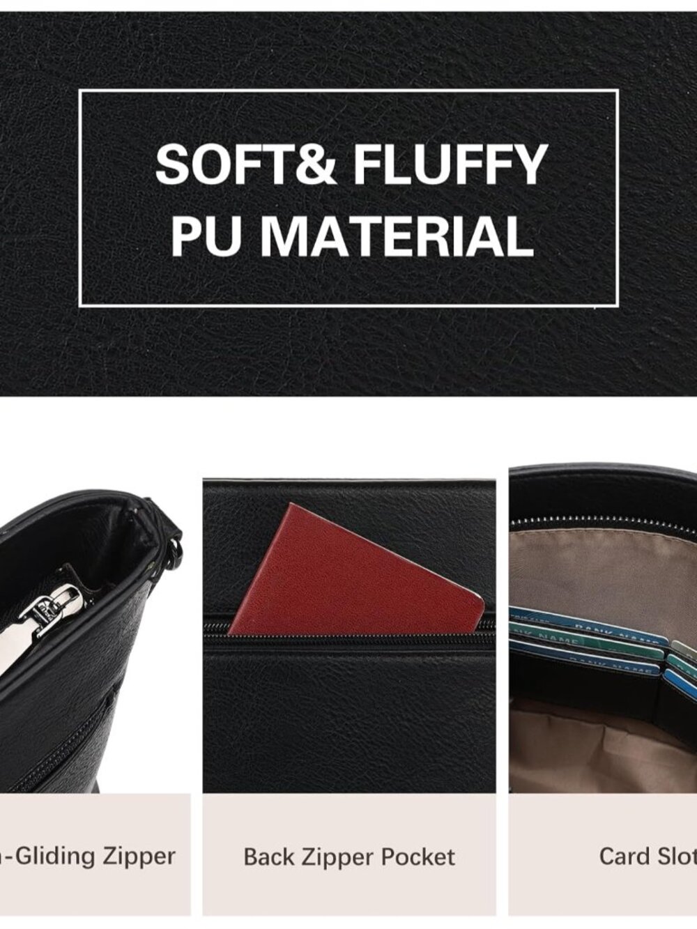 Crossbody Bags For Women Multi Zipper Pockets Shoulder Handbags Lightweight Medi View 4